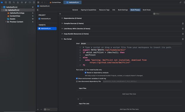 Add a Run Script Phase