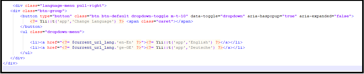 change the language of your application